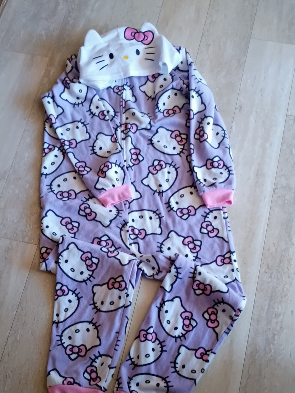 Hello Kitty Hooded Fleece Pajama Onesie